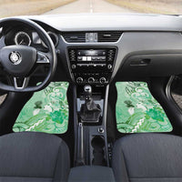 Aotearoa Maori Wahine Car Mats Fantail Bird Green Gold Marble LT05 Set 2pcs - Front Green - Polynesian Pride