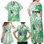 Aotearoa Maori Wahine Family Matching Off Shoulder Maxi Dress and Hawaiian Shirt Fantail Bird Green Gold Marble