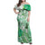 Aotearoa Maori Wahine Family Matching Off Shoulder Maxi Dress and Hawaiian Shirt Fantail Bird Green Gold Marble