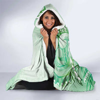 Aotearoa Maori Wahine Hooded Blanket Fantail Bird Green Gold Marble LT05 - Polynesian Pride