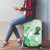 Aotearoa Maori Wahine Luggage Cover Fantail Bird Green Gold Marble