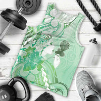 Aotearoa Maori Wahine Men Tank Top Fantail Bird Green Gold Marble LT05 - Polynesian Pride