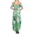 Aotearoa Maori Wahine Summer Maxi Dress Fantail Bird Green Gold Marble