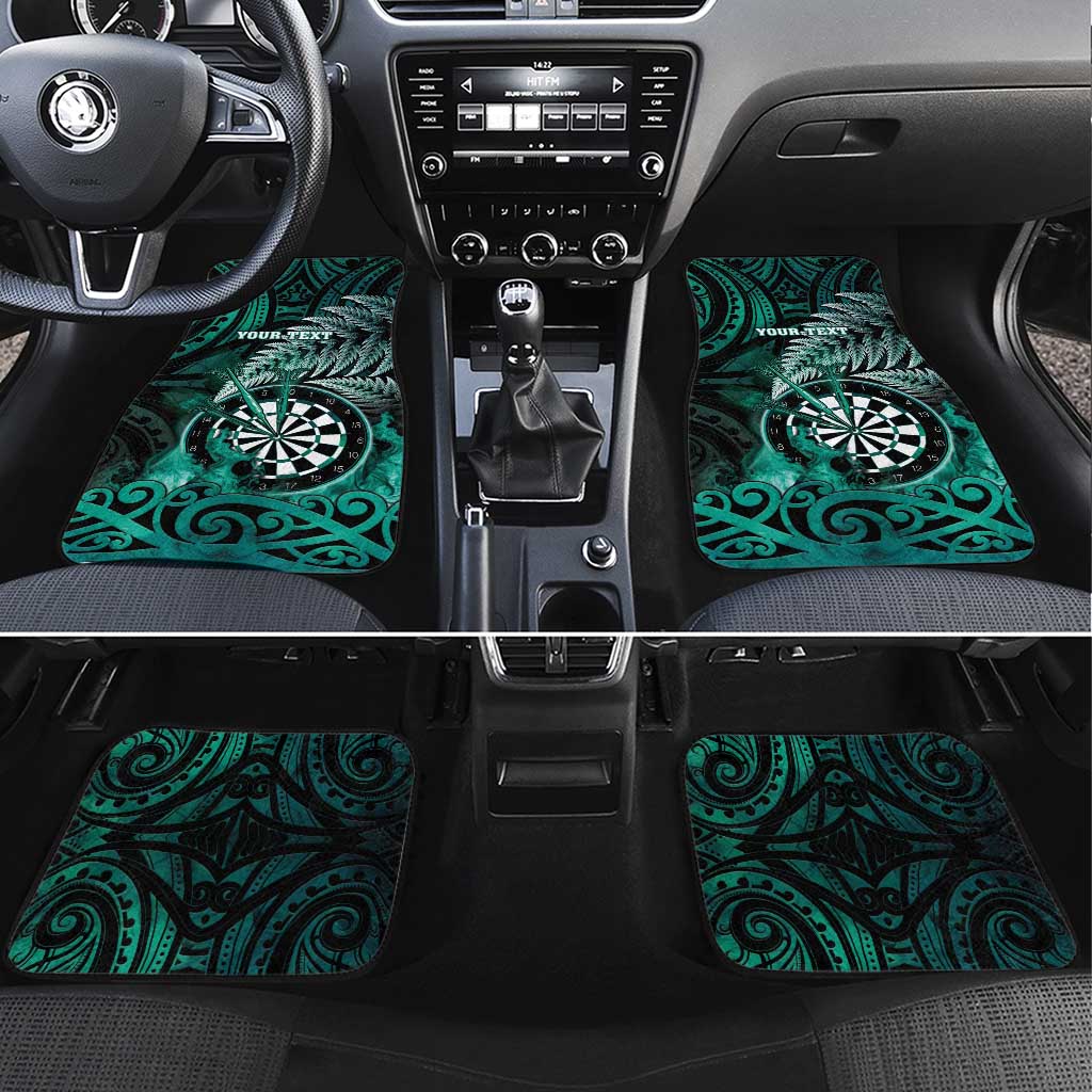 New Zealand Darts Car Mats Maori Koru Dartboard Turquoise Flame