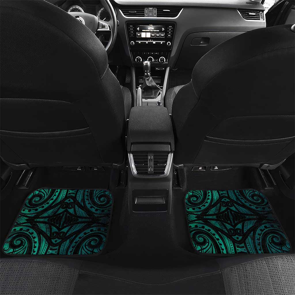 New Zealand Darts Car Mats Maori Koru Dartboard Turquoise Flame