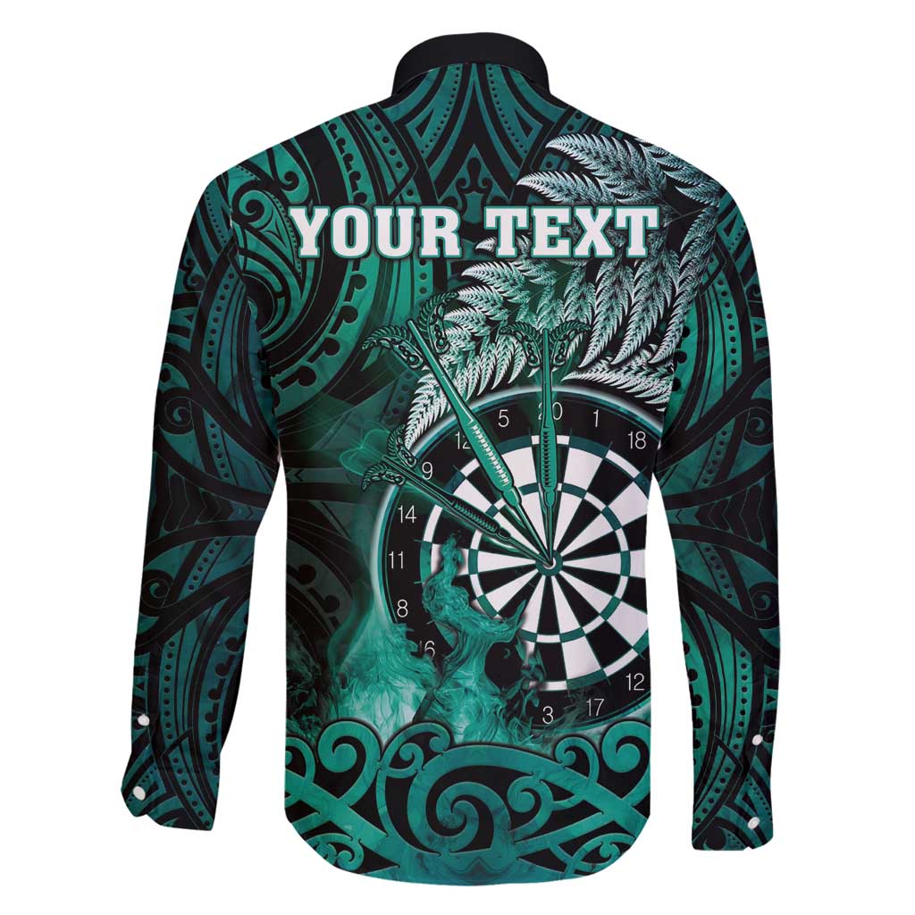 Personalised New Zealand Darts Family Matching Summer Maxi Dress and Hawaiian Shirt Maori Koru Dartboard Turquoise Flame