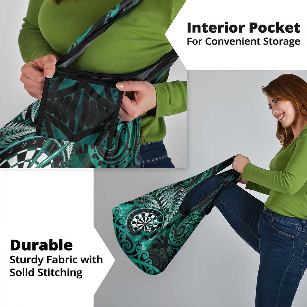 New Zealand Darts Grocery Bag Maori Koru Dartboard Turquoise Flame