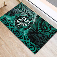 New Zealand Darts Rubber Doormat Maori Koru Dartboard Turquoise Flame