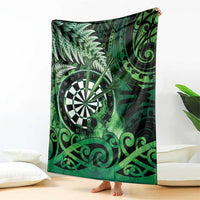 New Zealand Darts Blanket Maori Koru Dartboard Green Flame