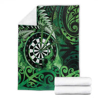 New Zealand Darts Blanket Maori Koru Dartboard Green Flame