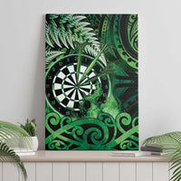 New Zealand Darts Canvas Wall Art Maori Koru Dartboard Green Flame LT05 - Polynesian Pride