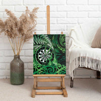 New Zealand Darts Canvas Wall Art Maori Koru Dartboard Green Flame LT05 - Polynesian Pride