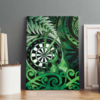 New Zealand Darts Canvas Wall Art Maori Koru Dartboard Green Flame LT05 - Polynesian Pride