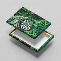 New Zealand Darts Canvas Wall Art Maori Koru Dartboard Green Flame LT05 - Polynesian Pride