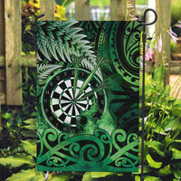 New Zealand Darts Garden Flag Maori Koru Dartboard Green Flame LT05 Garden Flag Green - Polynesian Pride