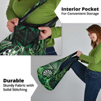 New Zealand Darts Grocery Bag Maori Koru Dartboard Green Flame