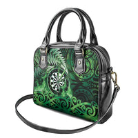 New Zealand Darts Shoulder Handbag Maori Koru Dartboard Green Flame