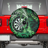 New Zealand Darts Spare Tire Cover Maori Koru Dartboard Green Flame