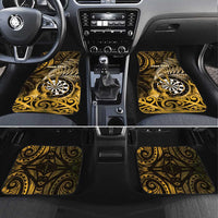 New Zealand Darts Car Mats Maori Koru Dartboard Gold Flame