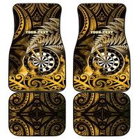 New Zealand Darts Car Mats Maori Koru Dartboard Gold Flame