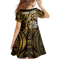 Personalised New Zealand Darts Family Matching Summer Maxi Dress and Hawaiian Shirt Maori Koru Dartboard Gold Flame