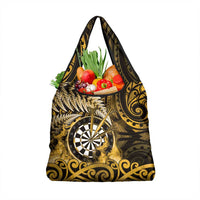 New Zealand Darts Grocery Bag Maori Koru Dartboard Gold Flame