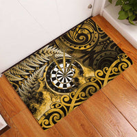 New Zealand Darts Rubber Doormat Maori Koru Dartboard Gold Flame LT05 - Polynesian Pride