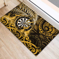 New Zealand Darts Rubber Doormat Maori Koru Dartboard Gold Flame LT05 - Polynesian Pride