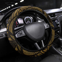 New Zealand Darts Steering Wheel Cover Maori Koru Dartboard Gold Flame