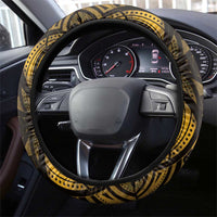 New Zealand Darts Steering Wheel Cover Maori Koru Dartboard Gold Flame