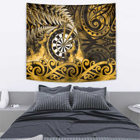 New Zealand Darts Tapestry Maori Koru Dartboard Gold Flame