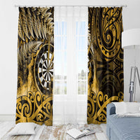 New Zealand Darts Window Curtain Maori Koru Dartboard Gold Flame