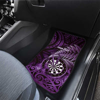 New Zealand Darts Car Mats Maori Koru Dartboard Purple Flame