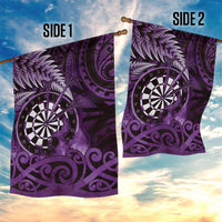 New Zealand Darts Garden Flag Maori Koru Dartboard Purple Flame LT05 - Polynesian Pride