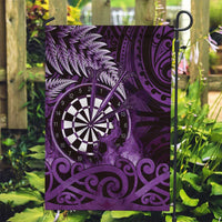 New Zealand Darts Garden Flag Maori Koru Dartboard Purple Flame LT05 Garden Flag Purple - Polynesian Pride