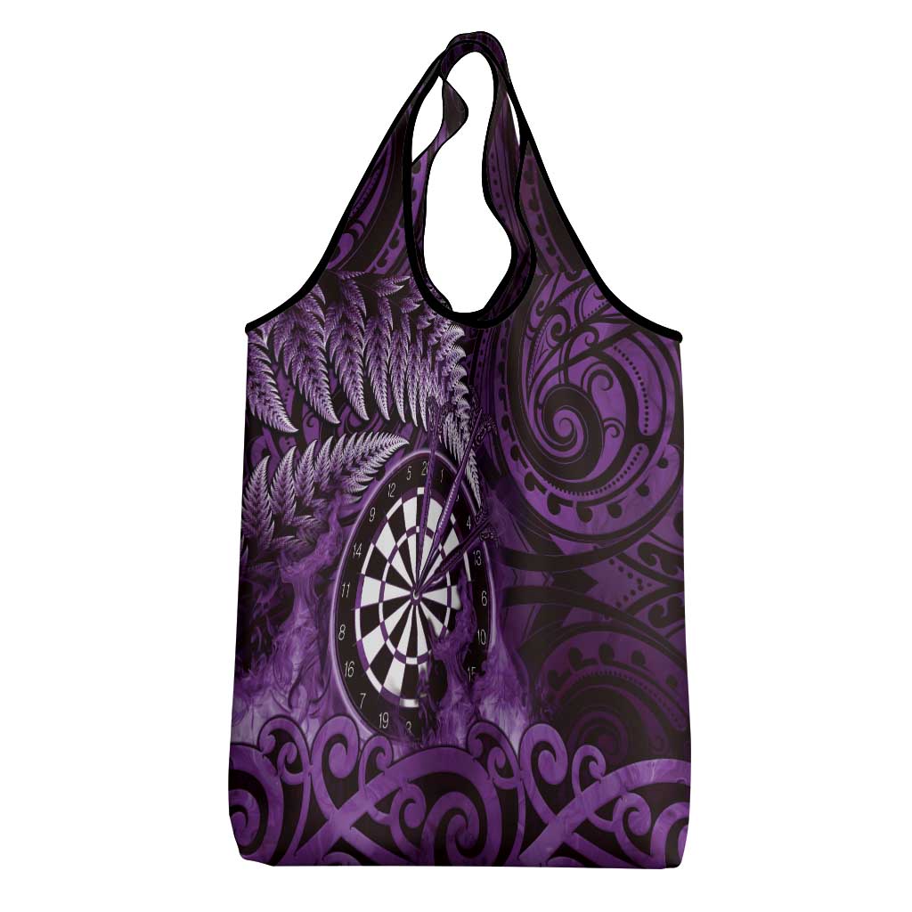New Zealand Darts Grocery Bag Maori Koru Dartboard Purple Flame