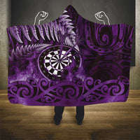 New Zealand Darts Hooded Blanket Maori Koru Dartboard Purple Flame LT05 - Polynesian Pride