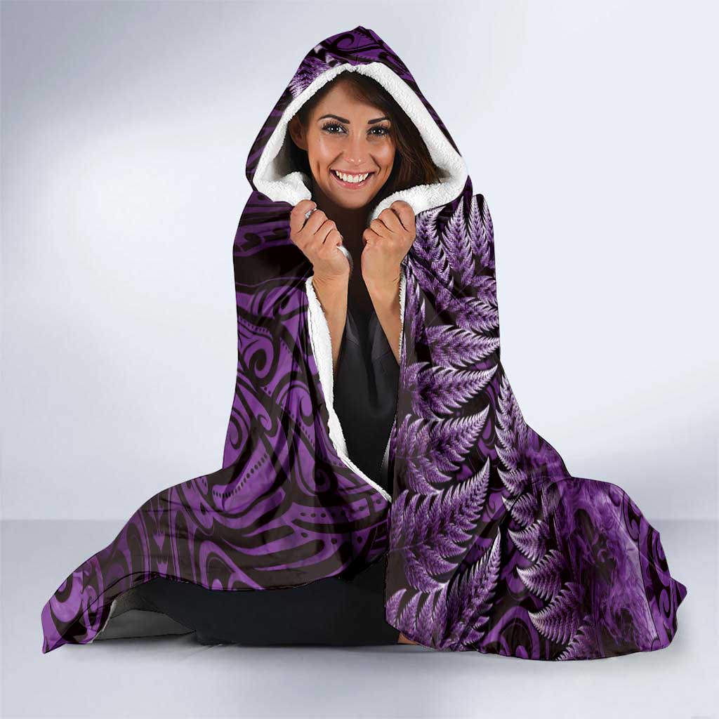 New Zealand Darts Hooded Blanket Maori Koru Dartboard Purple Flame LT05 - Polynesian Pride