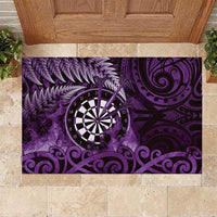 New Zealand Darts Rubber Doormat Maori Koru Dartboard Purple Flame LT05 Purple - Polynesian Pride