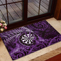 New Zealand Darts Rubber Doormat Maori Koru Dartboard Purple Flame LT05 - Polynesian Pride