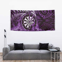 New Zealand Darts Tapestry Maori Koru Dartboard Purple Flame