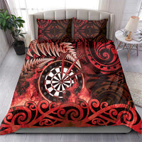 New Zealand Darts Bedding Set Maori Koru Dartboard Red Flame
