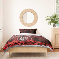 New Zealand Darts Bedding Set Maori Koru Dartboard Red Flame