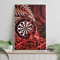 New Zealand Darts Canvas Wall Art Maori Koru Dartboard Red Flame