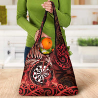 New Zealand Darts Grocery Bag Maori Koru Dartboard Red Flame