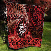 New Zealand Darts Quilt Maori Koru Dartboard Red Flame