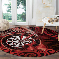 New Zealand Darts Round Carpet Maori Koru Dartboard Red Flame