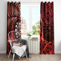 New Zealand Darts Window Curtain Maori Koru Dartboard Red Flame