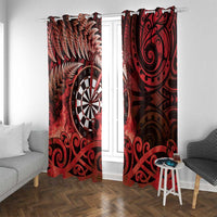 New Zealand Darts Window Curtain Maori Koru Dartboard Red Flame
