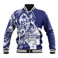 Guam Chief Quipuha Baseball Jacket Polynesian Pattern With Guasali Flowers